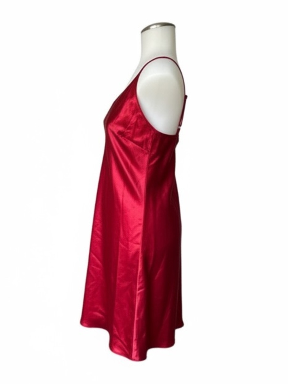 NWT Vintage  1996 Victoria's Secret 100% Silk Red Chemise Slip Large - Picture 4 of 5